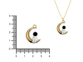 Dije Esmaltado Astronauta en Luna Dorada x 5 unidades